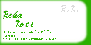 reka koti business card